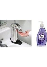 Resim Homi Sensörlü Fotoselli Sıvı Sabunluk 14x10x22cm Ve 1 Adet 400 Ml Sıvı Sabun Lavanta Kokulu Siyah 