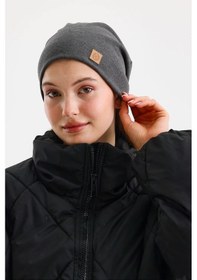 Resim Kadın Termal %100 Pamuklu Soft 2 Stil 1 Arada Bere Premium Cuts Serisi - Standart / Füme Füme 