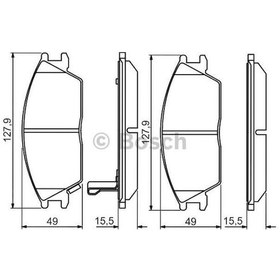 Resim Bosch Fren Balatası Ön 127Mm Accent I X 3 1.3 94 