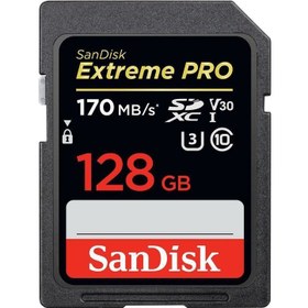 Resim Sandisk Extreme Pro 128GB SDXC Card 128GB 170MB/s V30 UHS-I U3 Hafıza Kartı SDSDXXY-128G-GN4IN 