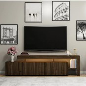 Resim Tv Sehpası Buğra Ceviz Led Işıklı 192 Cm 