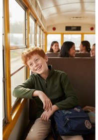 Resim Lela Yumuşak Dokulu Fermuarlı Dik Yaka Şardonlu Kışlık Unisex Çocuk Polar 5905002 Haki 