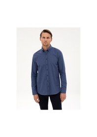 Resim Pierre Cardin Erkek İndigo Gömlek Desenli 50311380-vr028 İndigo 