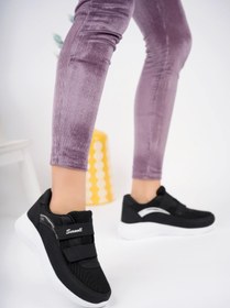 Resim Muggo Chester Garantili Kadın Ortopedik Bağcıksız Cırtlı Rahat Sneaker Spor Ayakkabı 