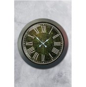 Resim Bahat Salon Ofis Duvar Saati Gri Metal Çerçeve 36 Cm 