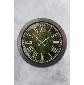 Resim Bahat Salon Ofis Duvar Saati Gri Metal Çerçeve 36 Cm 