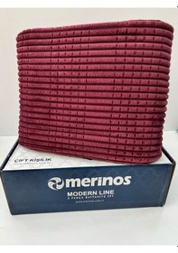 Resim Modern 3 Parça Tek Battaniye Seti - Gri Bordo 