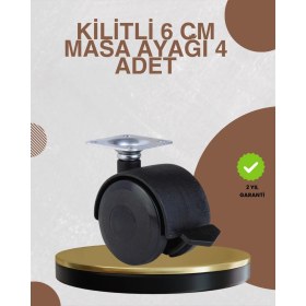 Resim Belle Fusion Mey Ithalat® Kilitli Mobilya Ayağı 6 cm 4’lü Set Zemin Korumalı 