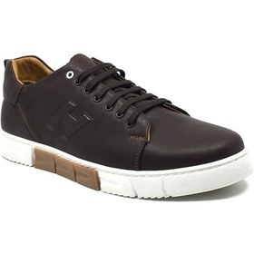 Resim Luis Figo Hakiki Deri Ortopedik Erkek Rahat Günlük Büyük Numara Kahverengi Sneaker Ayakkabı 45-48 Kahverengi 