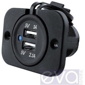 Resim Sealux Marine Usb Çift Girişli Soket Tekne Karavan Vs 