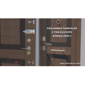 Resim TEKNOLOCK Paslanmaz Kapakli Çelik Kanca Standart Model 2 Adet Kapı Kanırtmalarına Karşi 5 Ton Direncli 