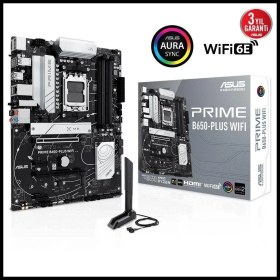 Resim Asus Prıme B650-PLUS Wı-Fı, 4xddr5, 2xm.2, Hdmı, Dp, Type-C, Amd Ryzen 7000 Serisi, Am5 Soket Anakart 