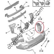 Resim Peugeot 408 (2023-2024) Arka Tampon Sağ Köşe (Orijinal) 