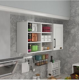 Resim Kenzlife Hazır Mutfak Dolabı Nane60 Byz Mod1 60 120 32 Mebran Kapak Suntalam Gövde Beyaz 