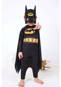 Resim Batman Çocuk Kostümü - Maskeli Pelerinli Batman Kostümü Betmen 
