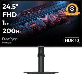 Resim Gigabyte GIGABYTE 24.5" G25F2 200Hz 1ms SS IPS Full HD FreeSync HDR Pivot Flat Gaming Monitör 