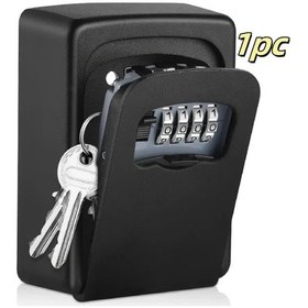 Resim Fochsia Süper Güvenli Siyah Anahtar Kasası Duvar Tipi Metal Şifreli Saklama Kutusu 1-4 Adet 