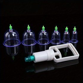 Resim 7 Adet Vakumlu Pompa ile Kupa Seti - Güçlü Plastik Çin Kupa Masaj Aleti, Güzellik, Rahatlık ve Sağlık için - Taşınabilir Detoks ve Dolaşım Stimulation Seti, Sağlık Aksesuarı, Şeffaf Bardaklar, Fonksiyonel Tasarım 