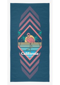 Resim CALIFORNIA FLAMINGO Dijital Baskılı 75x150 Cm Plaj Havlusu Mavi 