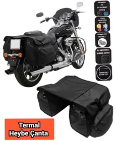 Resim SEVBAGS MOTOSİKLET HEYBE ÇANTASI TERMAL TERMOSLU CEPLİ SİYAH 