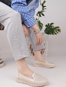 Resim Nesil Shoes Ayzen 795 Bej Taş Detaylı Anatomik Kadın Ayakkabı 