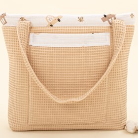 Resim Bebek Bakım Çantası - Bej Petek - Kahverengi Arabalar 