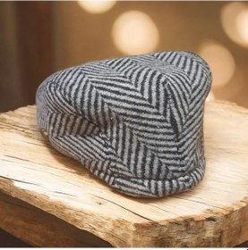 Resim Kışlık Kaşe Şapka Yün Düz Renk Spor London Kasket -balık Sırtı Gri Gri - Siyah 