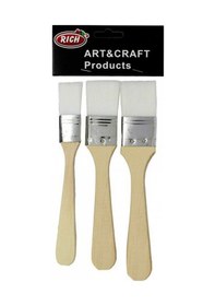 Resim Rich Zemin Fırça Seti 3' lü Beyaz Kıl Fırça 