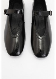 Resim Luvishoes Luvi Shoes Jarret Siyah Rugan Hakiki Deri Kadın Babet Ayakkabı Siyah Rugan 
