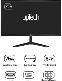 Resim Uptech Hd190 19" Geniş Ekran 75 Hz 5ms Vga,hdmı Led Monitör 