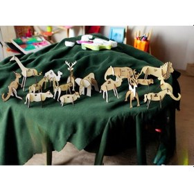 Resim Ahşap Maket Hayvanlar Çocuklar Boyanabilir - Koyun Boya Setli 