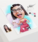 Resim Kişiye Özel Bayan Güzellik Karikatür 240 Parça A3 Puzzle - 1 