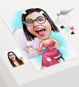 Resim Kişiye Özel Bayan Güzellik Karikatür 240 Parça A3 Puzzle - 1 