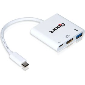 Resim Qport Type-C To HDMI 4K(3840*2160) +USB 3.0+Type-C (F) 4K Çevirici Converter 