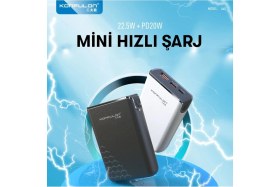 Resim Konfulon A6Q 22.5W USB 3.0 ve 20W Type-C Çıkışlı 10.000 Mah Pd Powerbank - Siyah 