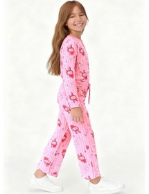 Resim Kız Çocuk Pijama Altı Beli Lastikli Tavşan Baskılı Pembe 
