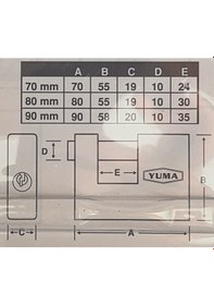 Resim Yuma Kayar Milli Döküm Asma Kilit 90 Mm YM-1090R 