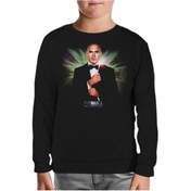 Resim Pitbull Siyah Çocuk Sweatshirt Siyah 