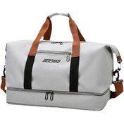 Resim Xindoker Hafif Su Geçirmez Oxford Çanta, Spor/seyahat İçin, Islak-kuru Ayrımı, Tek Omuz/el/çapraz Taşıma, 46x28x25cm, Gri Açık Gri 