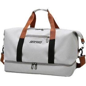 Resim Xindoker Hafif Su Geçirmez Oxford Çanta, Spor/seyahat İçin, Islak-kuru Ayrımı, Tek Omuz/el/çapraz Taşıma, 46x28x25cm, Gri Açık Gri 