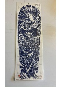 Resim Güvercin Gül 3 Hafta Kalıcı Tam Kol Bacak Kaplama Yapıştırma Geçici Dövme 46 Cm 