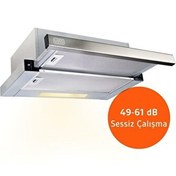 Resim 4962 Sürgülü Çift Filtre Çift Motor 60 CM Inox Ankastre Aspiratör Usto