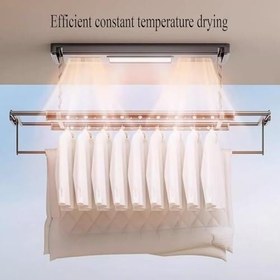 Resim Tavana Monte Edilen Elektrikli Çamaşır Kurutma Makinesi, Uzaktan Kumandalı - Ağır Hizmet Tipi Katlanabilir Kurutma Askısı, 35 kg Kapasite, 120 cm Isıtıcı Fan, Ayarlanabilir Teleskopik Tasarı 