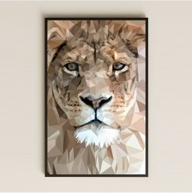 Resim Geometrik Aslan Portresi Şeffaf Pleksi Tablo 