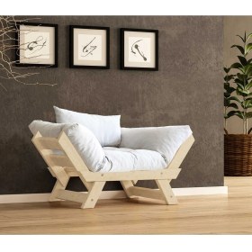 Resim Woodesk Adalar Masif Natural-Kırık Beyaz Renk Berjer CPT8141-140 