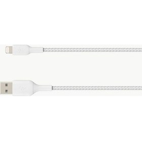 Resim Belkin Örgülü Apple Uyumlu iOS Lightning Hızlı Şarj Ve Data Kablosu 1M Beyaz (529570989) 