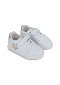Resim First Step S-1000 Yıldızlı Cırt Cırtlı Kız Bebek Günlük Spor Ayakkabı Beyaz - Gümüş 