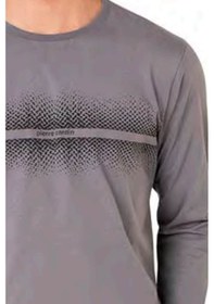 Resim Pierre Cardin 6102 Erkek Uzun Kollu Bisiklet Yaka Pijama Takımı-gri Gri Melanj 