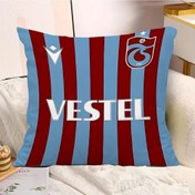 Resim 1 Adet Trabzonspor Futbol Kulübü VESTEL Logo Yastık Kılıfı - 44.96x44.96 cm Çift Taraflı Baskı Polyester, Fermuarlı & Makinede Yıkanabilir - Oturma Odası, Yatak Odası, Ofis için Modern Ev Dekoru - Spor Fan Hediyesi (İçlik Dahil Değildir), Dekoratif Yastık Kılıfı, Kolay Bakım Kumaş 