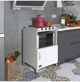 Resim Kenzlife Ocak Dolabı Revbahar Byz 85 60 56 Hazır Mutfak Klasik Set Üstü Ocak İçin Arkalıksız 